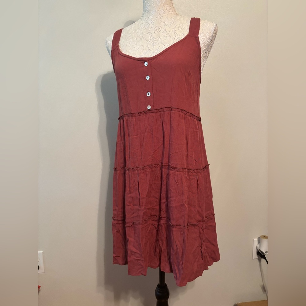 Derek Heart Rust Tiered Mini Dress
